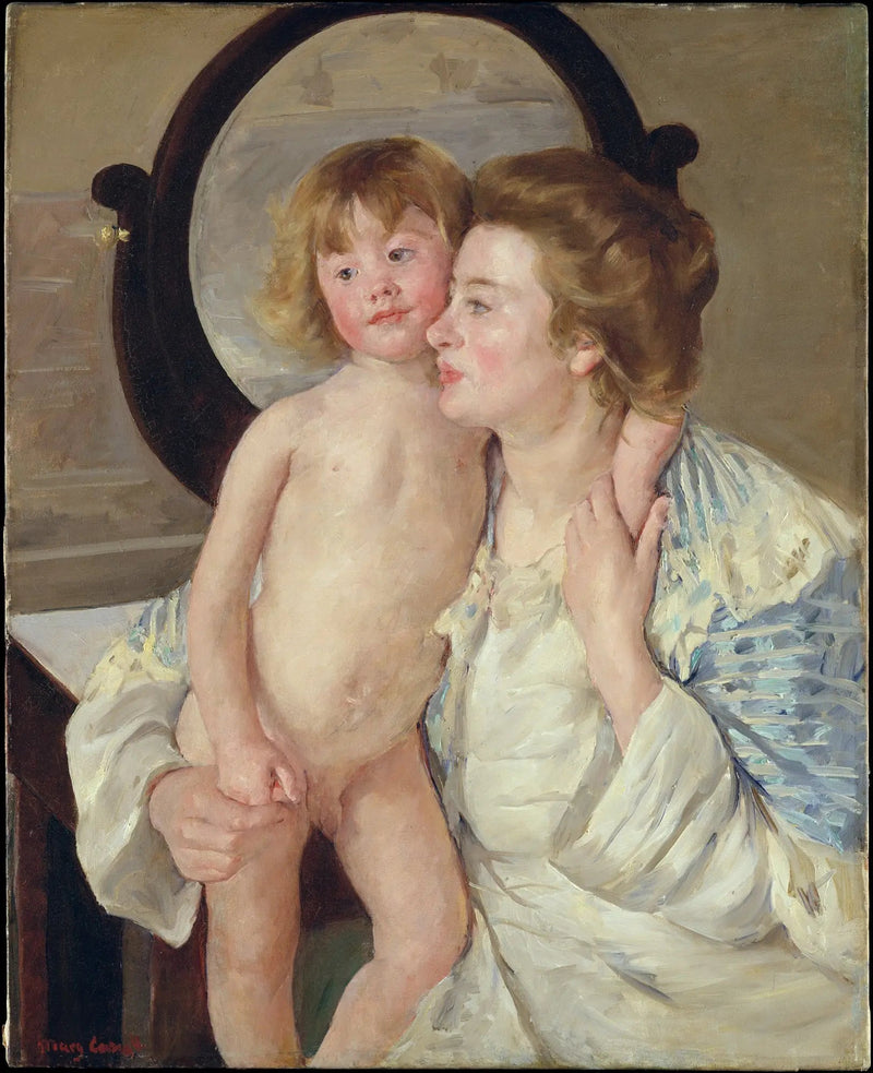 Mor og Barn (Det ovale spejl) - Mary Cassatt