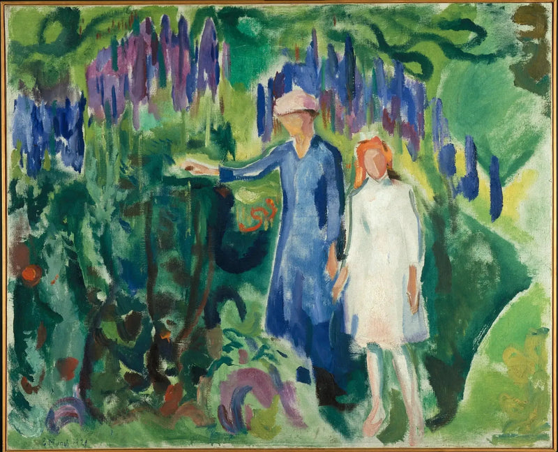 Mor og Datter i haven - Edvard Munch