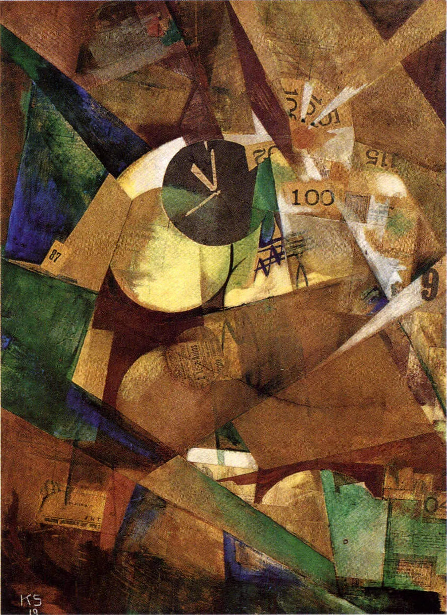 Merzpicture 9 b (La grande image de moi) - Kurt Schwitters image 1 copie de tableau peinte à la main