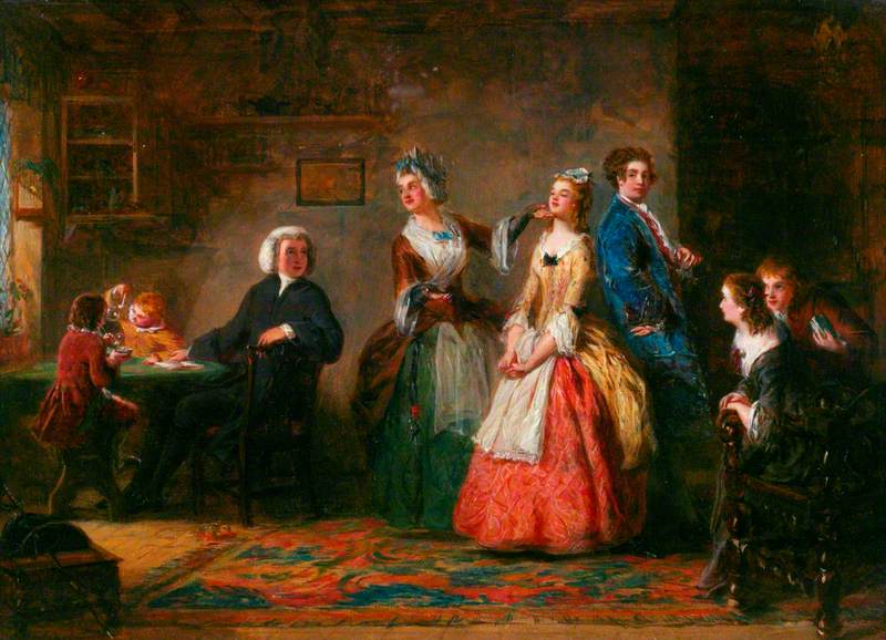 « Mesurer les tailles » (extrait du roman « Le Vicaire de Wakefield » d'Oliver Goldsmith) - William Powell Frith