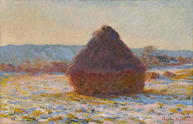 Mølle, sneeffekt, sol - Claude Monet