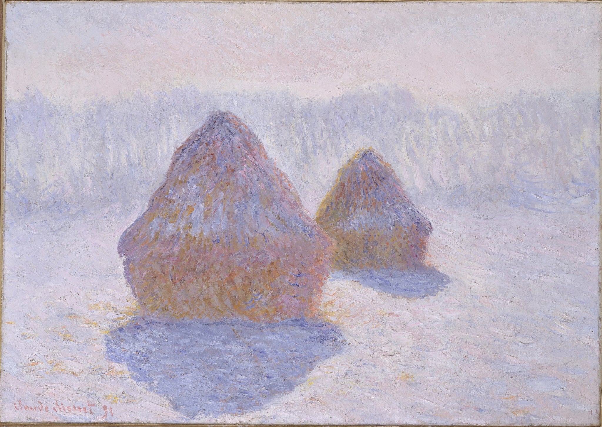 Meules, effet d’hiver W1279 de Claude Monet – Metropolitan Museum of Art 29.100.109