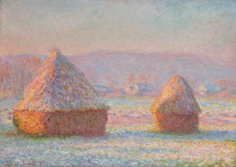 Les Meules, hvid gelé effekt W1215 - Claude Monet