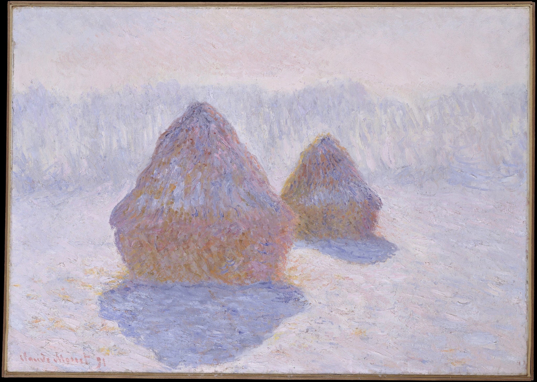 Meules, effet de neige et de soleil de Claude Monet, 1891 – Metropolitan Museum of Art 29.100.109, Wildenstein 1279