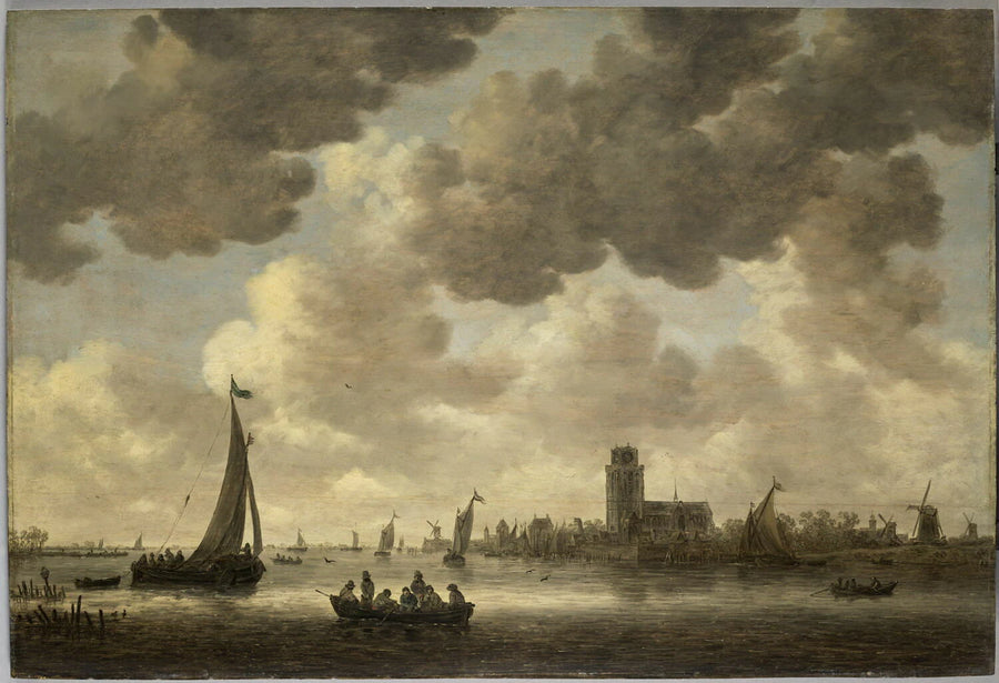 La Meuse à Dordrecht avec la Grote Kerk ; vue prise au sud-ouest - Jan van Goyen