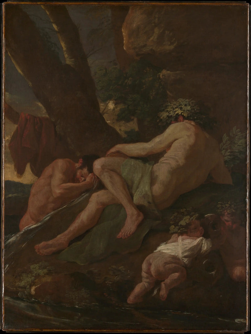 Midas, der rejser sig i Pactole - Nicolas Poussin