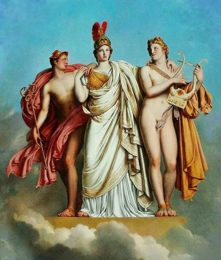 Minerve mellem Apollon og Merkur - Anne-Louis Girodet
