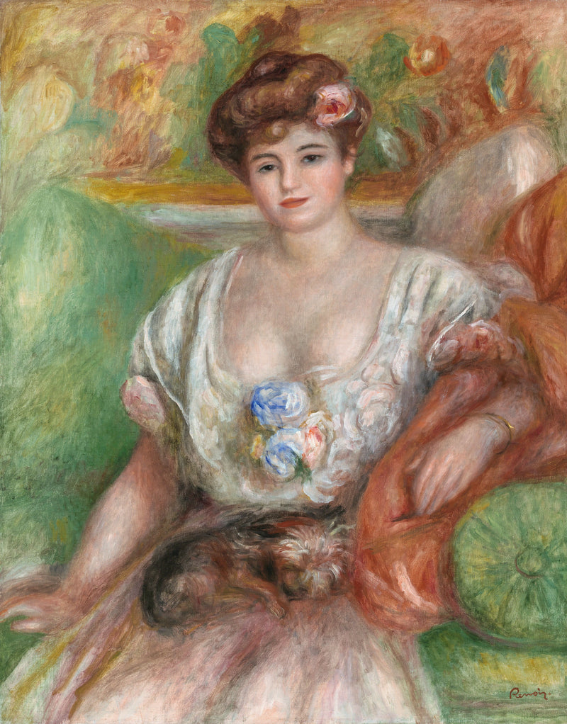 Misia Sert med en lille hund - Pierre-Auguste Renoir