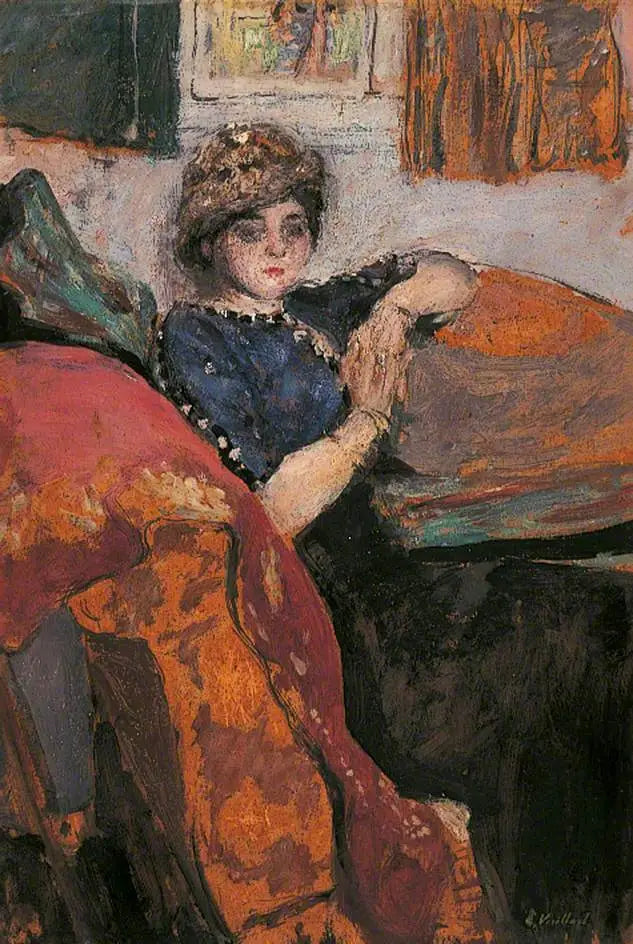 Mlle Nathanson i kunstnerens værksted - Édouard Vuillard