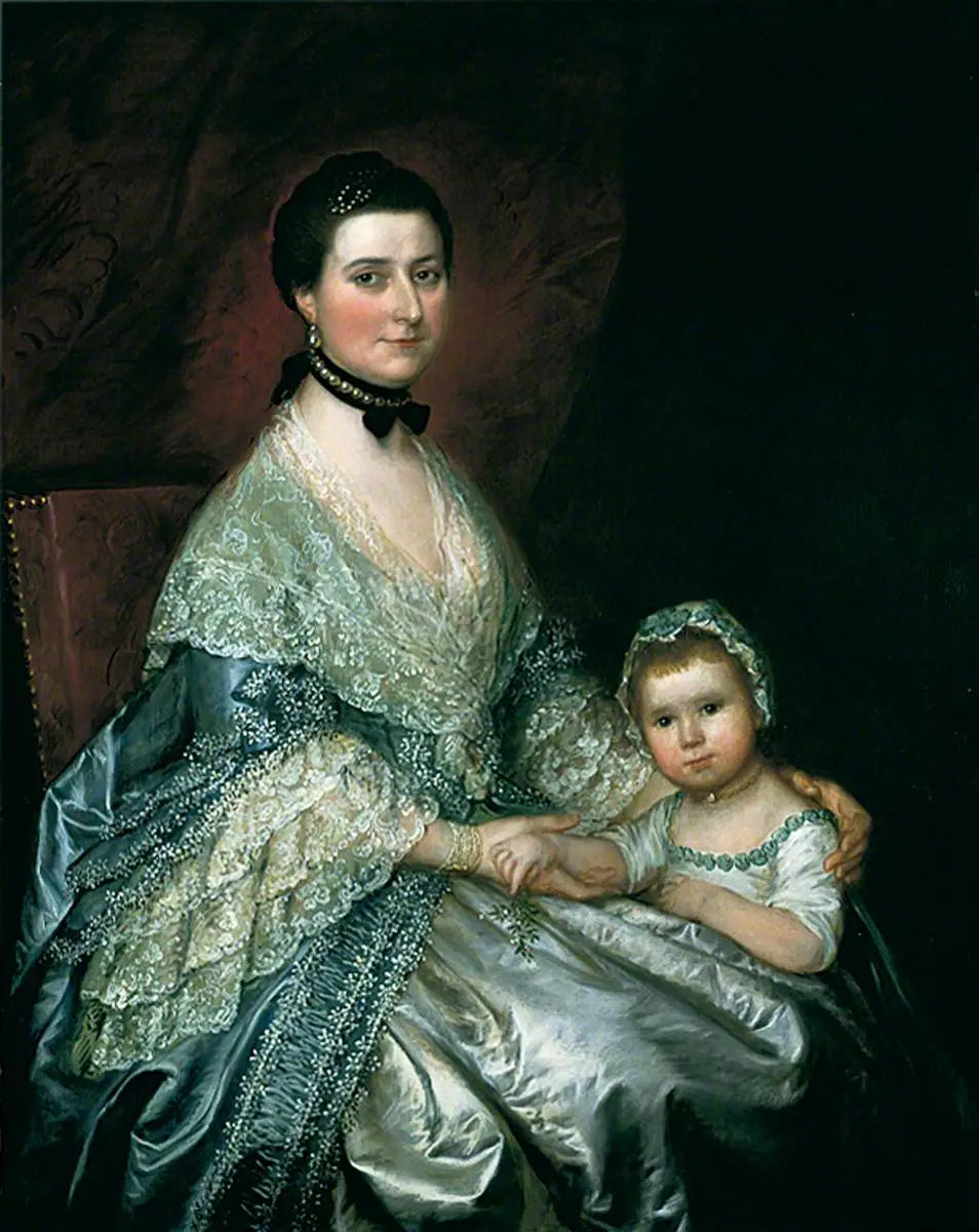 Mme Bedingfield et sa fille - Thomas Gainsborough image 1 copie de tableau peinte à la main