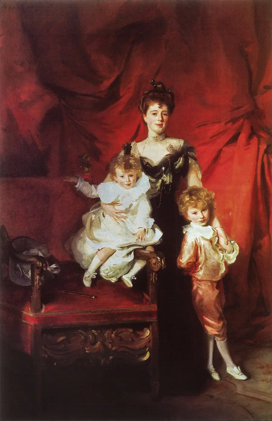 Fru Cazalet og hendes børn Edward og Victor - John Singer Sargent
