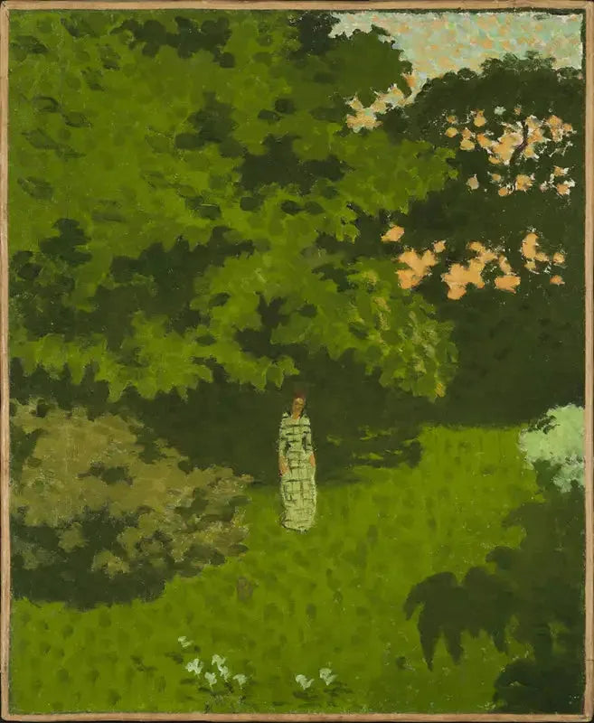 Mme Claude Terrasse dans le jardin du Clos au Grand-Lemps - Pierre Bonnard image 1 reproduction artisanale de tableau