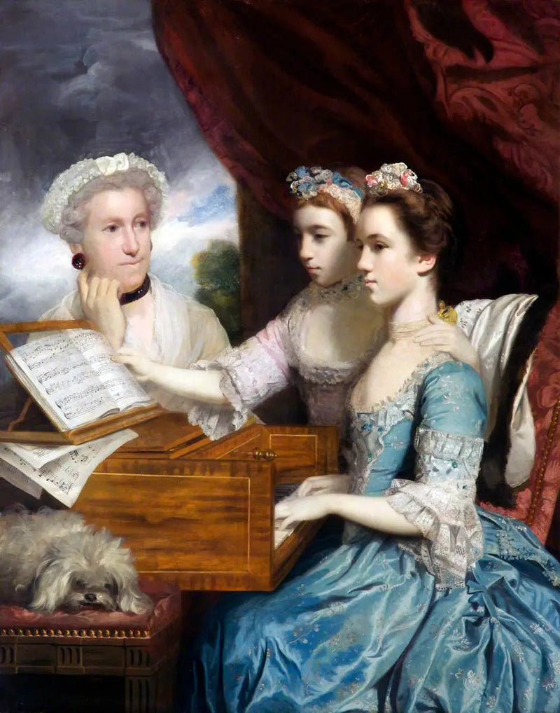 Mme James Paine (død i 1766) og frøknene Paine (Charlotte, født i 1751, og Mary, 1753-1798) - Joshua Reynolds