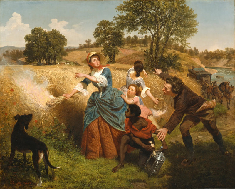 Mme Schuyler brænder sine hvedemarker i nærheden af briterne - Emanuel Leutze