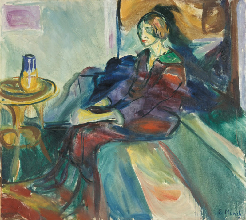 Model siddende på sofaen - Edvard Munch