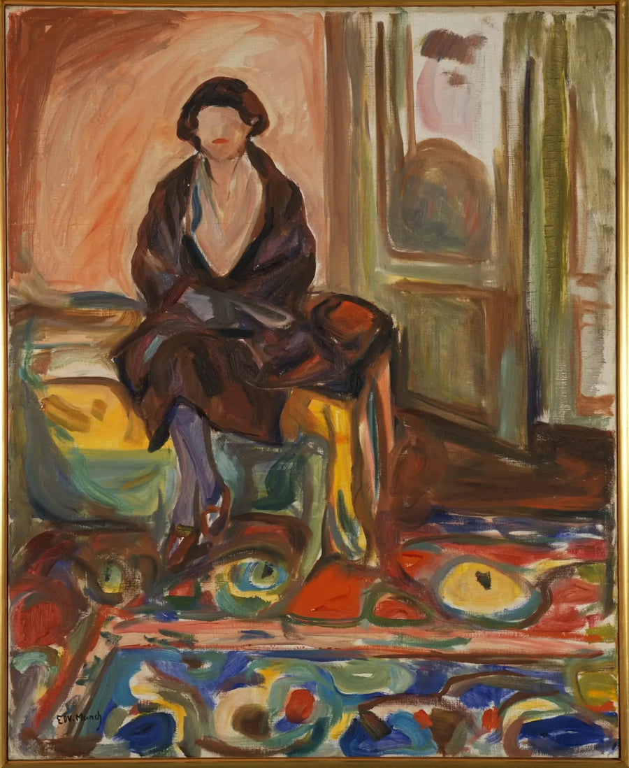 Model siddende på sofaen - Edvard Munch