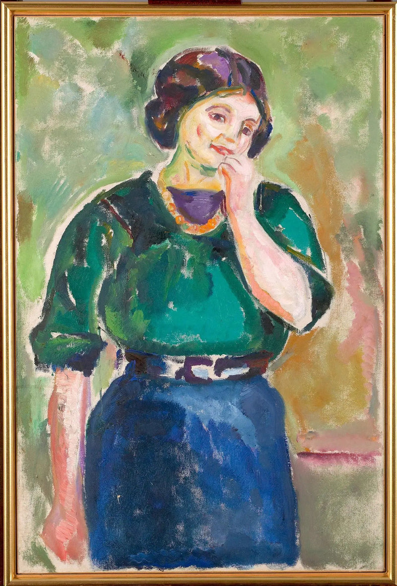 Model i grøn og blå - Edvard Munch