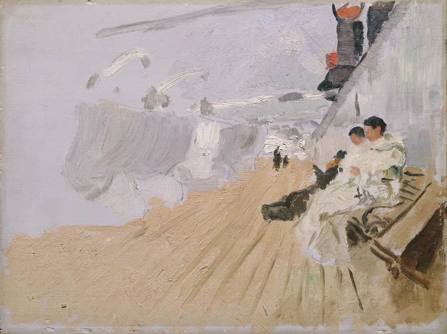 Munke på broen - Frits Thaulow