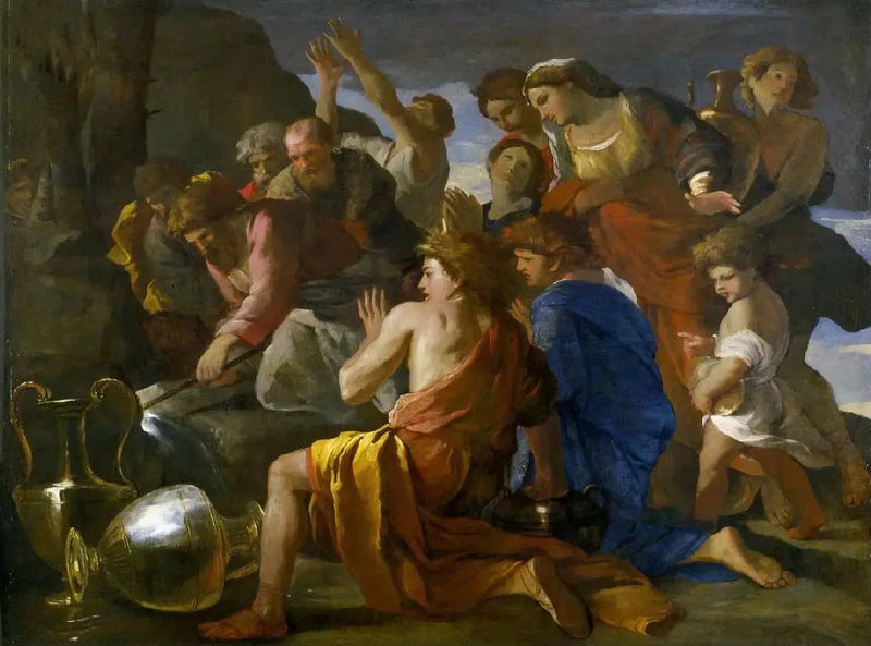 Moses blødgør Marahs vand - Nicolas Poussin