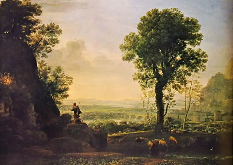 Moses, der betragter den brændende busk - Claude Lorrain