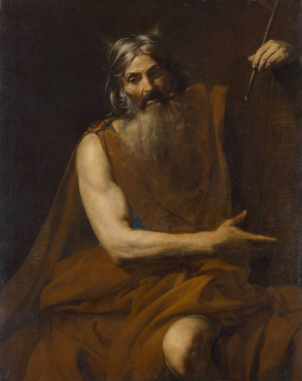 Moïse cornu et les Tables de la Loi - Valentin de Boulogne