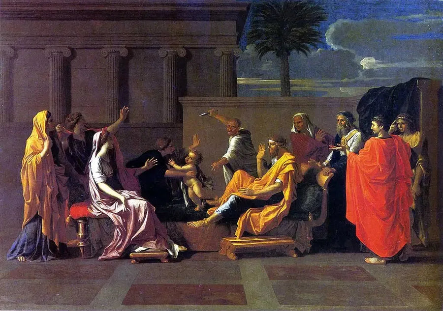 Moses som tramper på Faraos krone - Nicolas Poussin