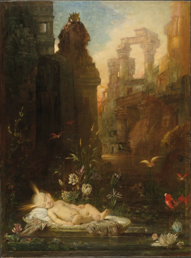 Moses udstillet ved Nilen - Gustave Moreau