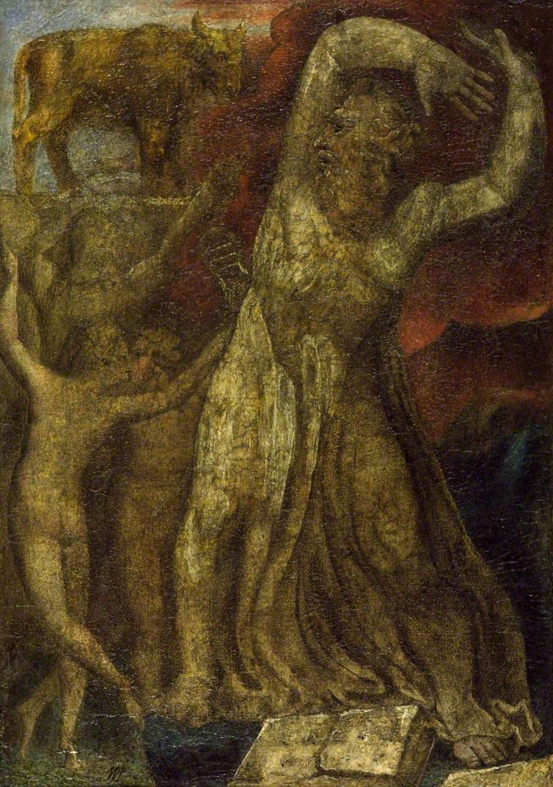 Moses forarget over det gyldne kalv - William Blake