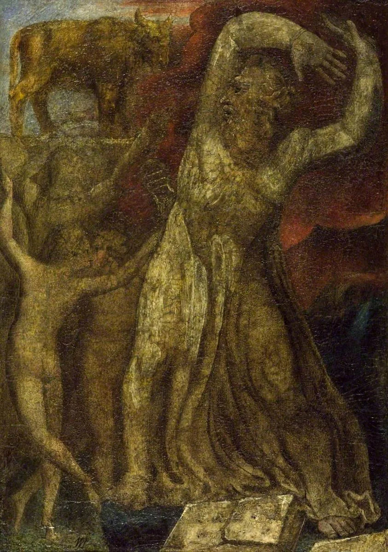 Moses forarget over det gyldne kalv - William Blake