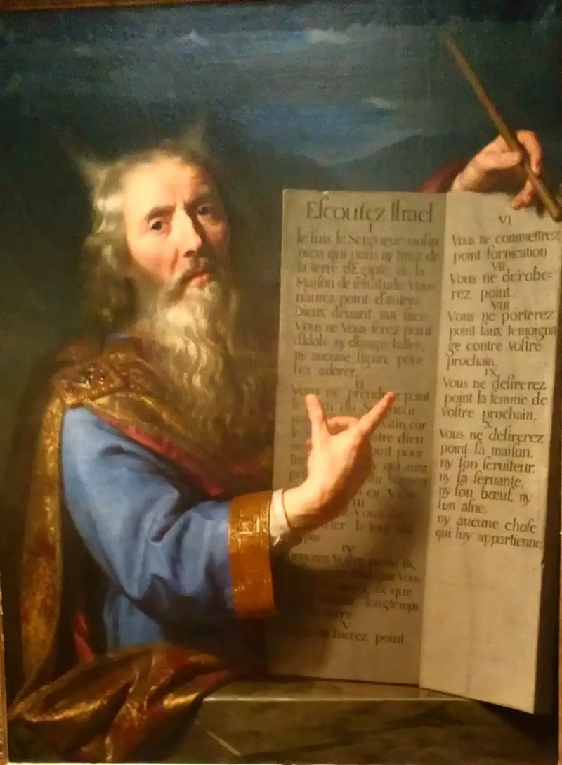 Moses præsenterer lovens tavler - Philippe de Champaigne