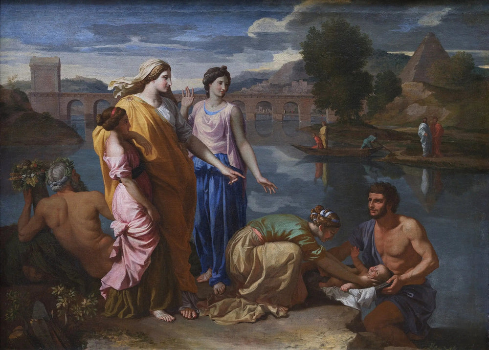 Moïse sauvé des eaux - Nicolas Poussin image 1 reproduction de peinture à l’huile