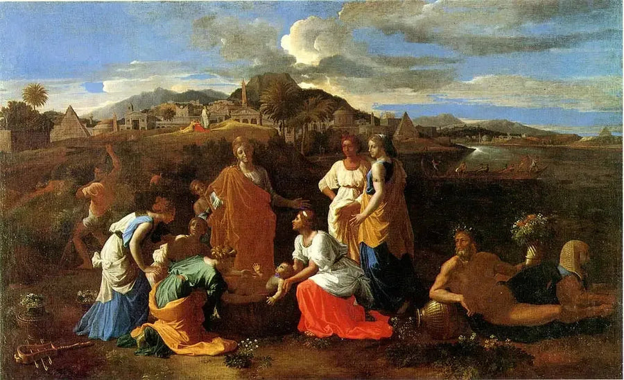 Moses reddet fra vandet - Nicolas Poussin