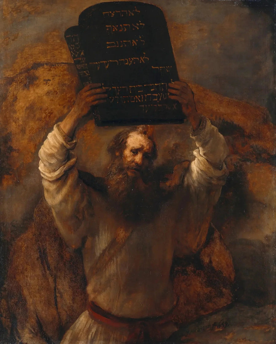 Moses, der knuser Lovens Tavler - Rembrandt