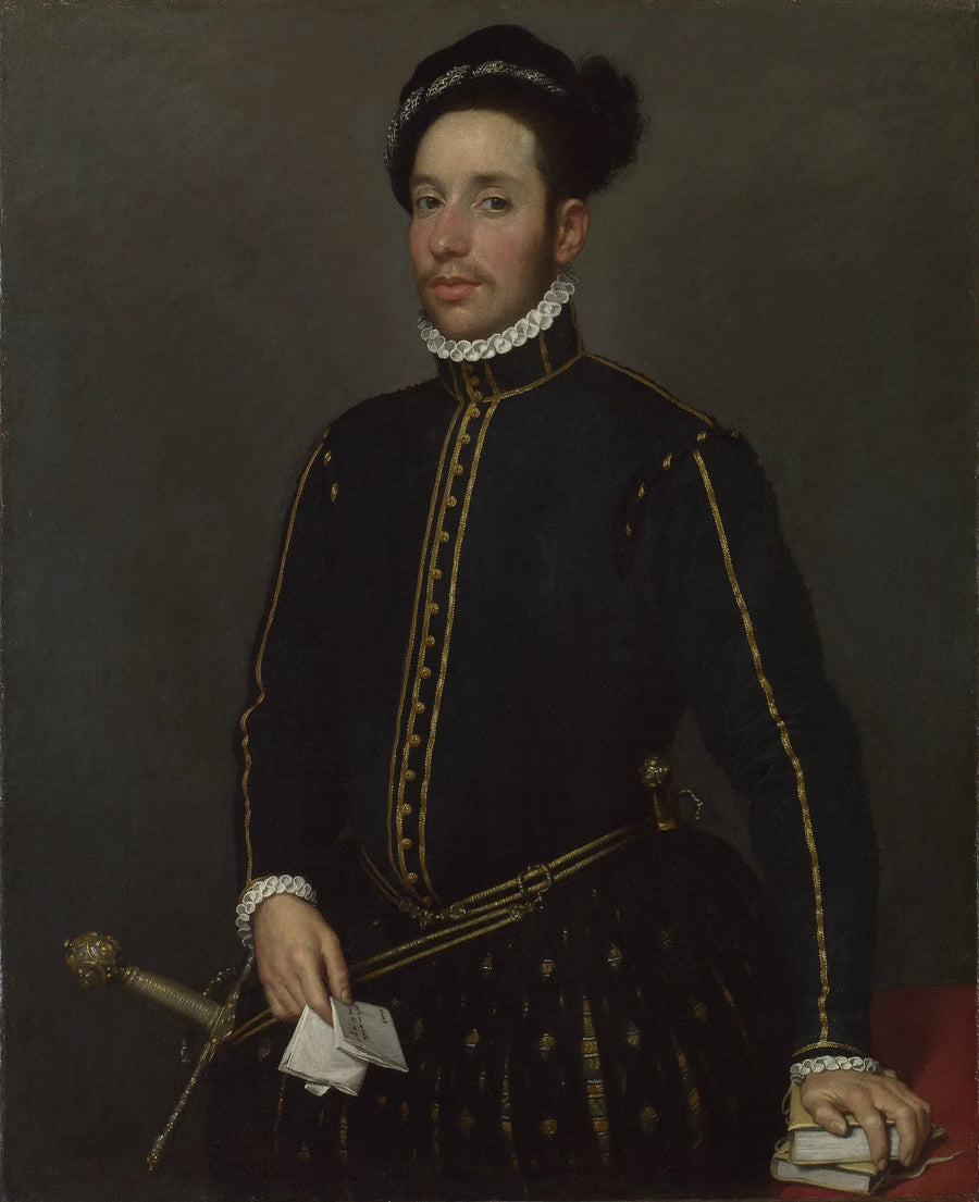 Hr. venstrehåndet med to kvartaler og et brev - Giovanni Battista Moroni