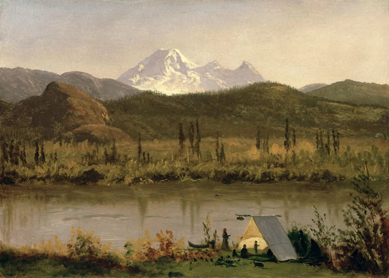 Mont Baker, Washington, fra Frazier-floden - Albert Bierstadt