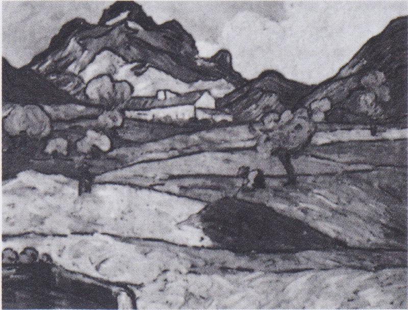 Mont Gaussier med Mas de Saint-Paul - Vincent van Gogh