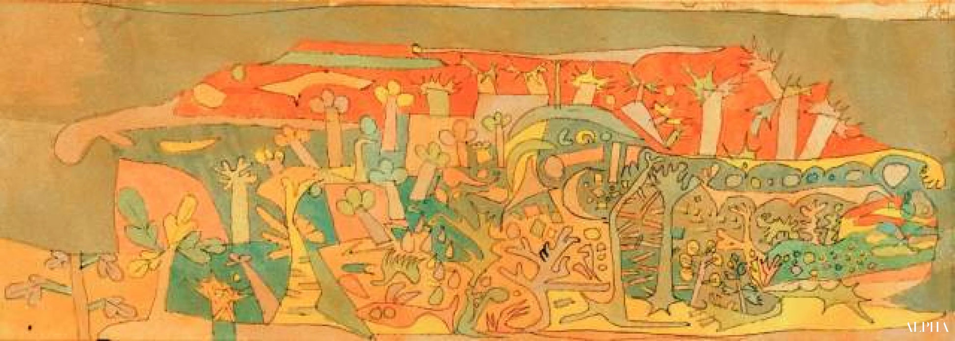 Dyrket bjerg, 1924 - Paul Klee - Reproduktioner af malerier og højkvalitets malerier
