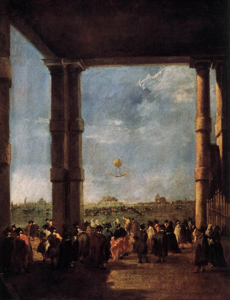 Vægbillede af en luftballon i Venedig - Francesco Guardi