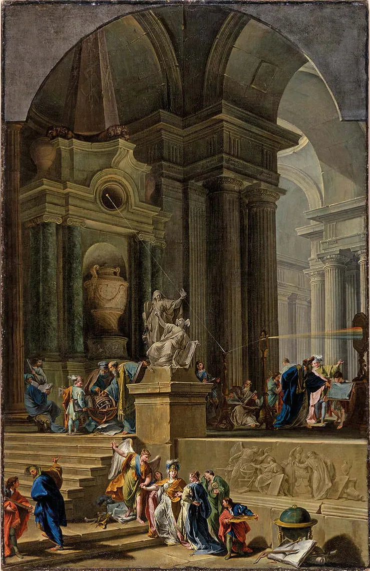 Monumental allegorisk til Sir Isaac Newton - Giovanni Battista Pittoni
