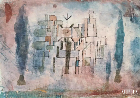 Monument sur un cimetière - Paul Klee - Reproductions de tableaux et peintures haut de gamme