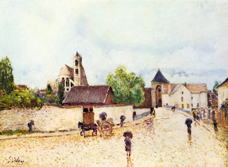 Moret-sur-Loing under regn - Alfred Sisley