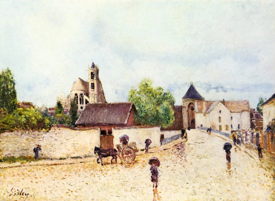 Moret-sur-Loing under regn - Alfred Sisley