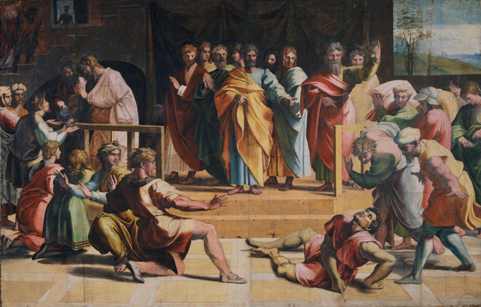 Ananias' død, omkring 1515-1516 - Raphaël