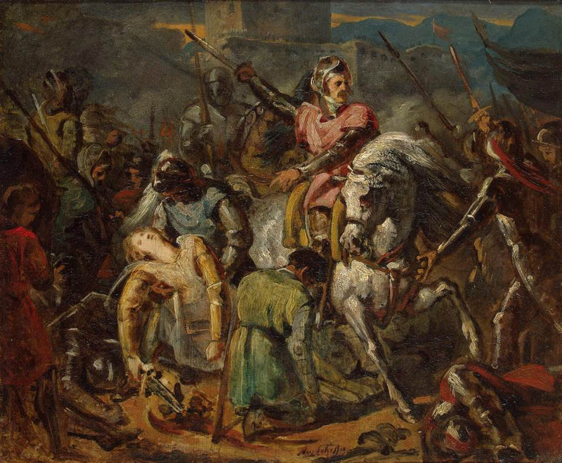 Gascogne de Gaston de Foix ved slaget ved Ravenna den 11. april 1512 - Ary Scheffer