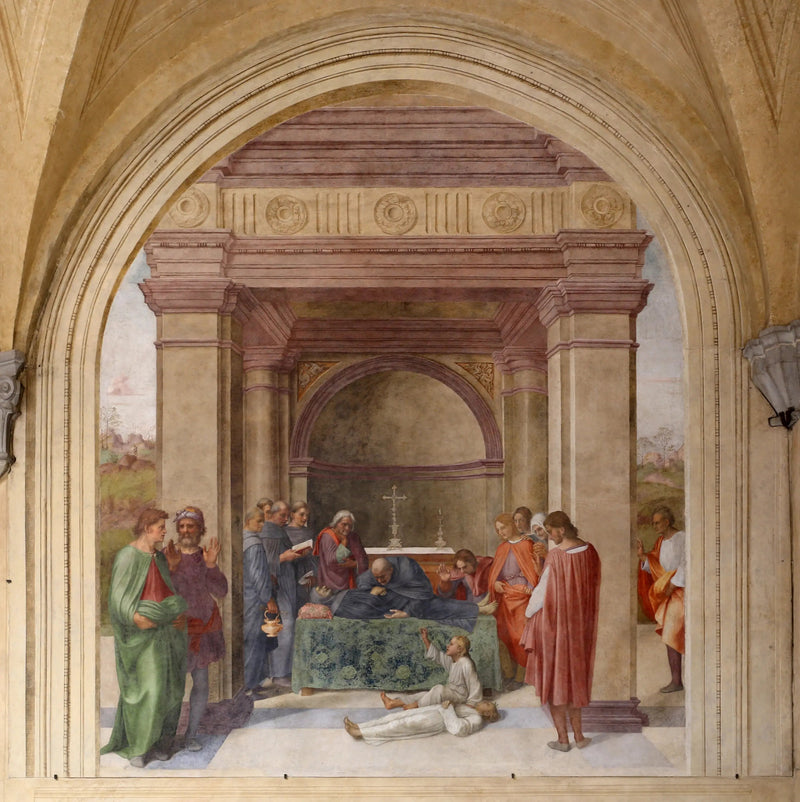 Død af Sankt Philippe Benizi og opstandelsen af et barn - Andrea del Sarto