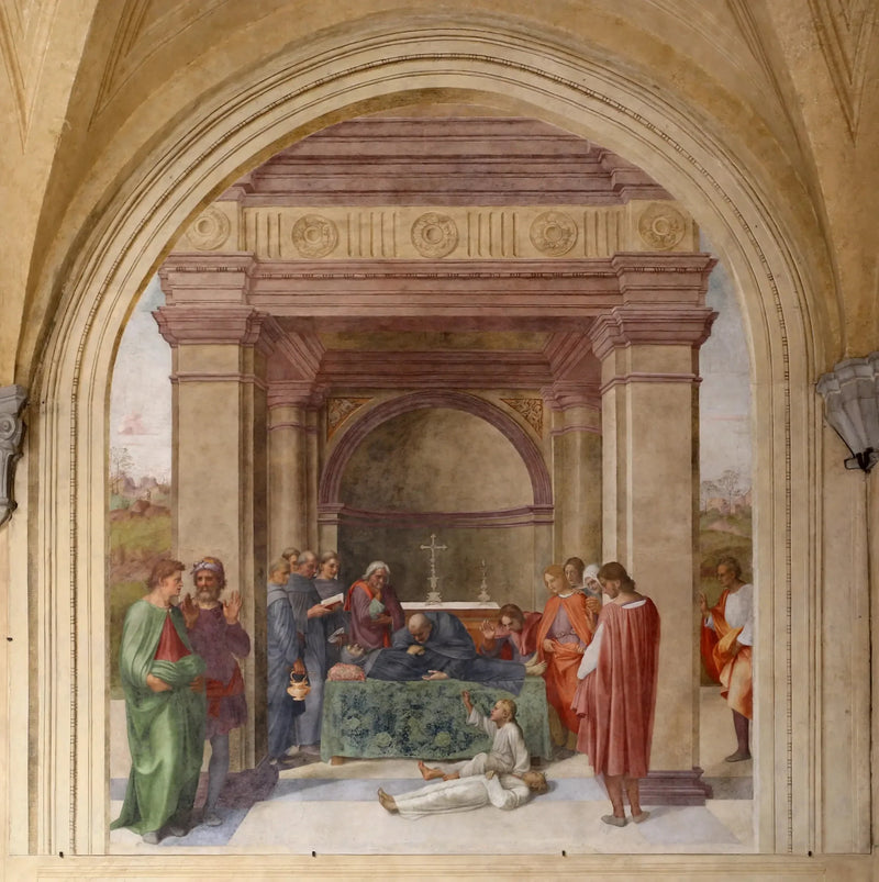 Død af Sankt Philippe Benizi og opstandelsen af et barn - Andrea del Sarto