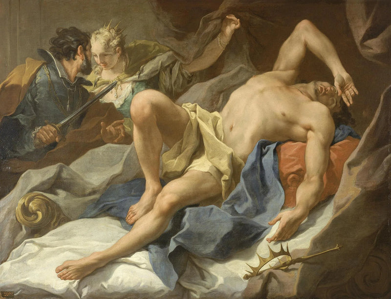 Kong Candaules' død - Giovanni Battista Pittoni
