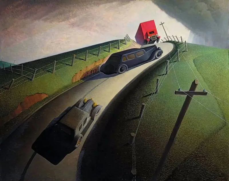 Døden på bjergskråningen - Grant Wood