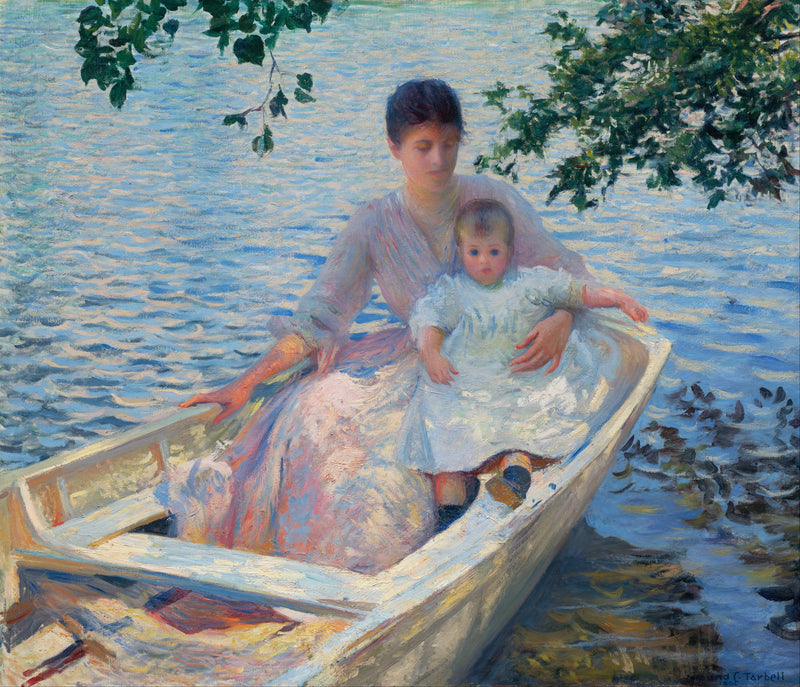 Mor og Barn i en Båd - Edmund Charles Tarbell