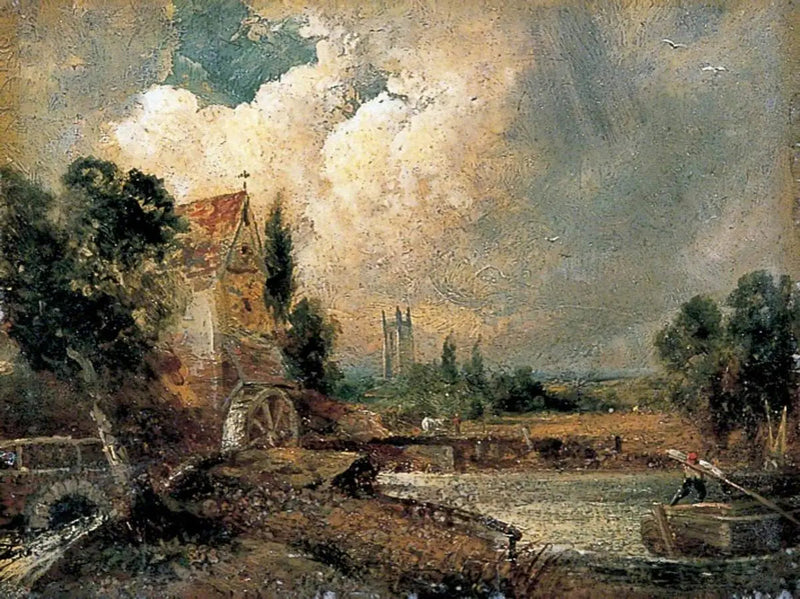 Vandmølle ved Flatford, Kent - John Constable